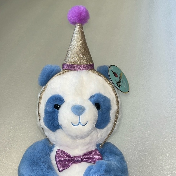 🆕 FAO Schwarz Sparklers Wear and Share Plush Panda Bear Birthday Blue/White - Picture 5 of 11